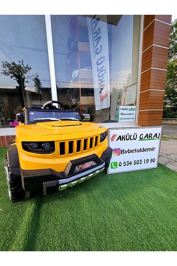 4×2 İznik 12V. Çift Kişilik Uzaktan Kumandalı Akülü Araba Sarı - 1