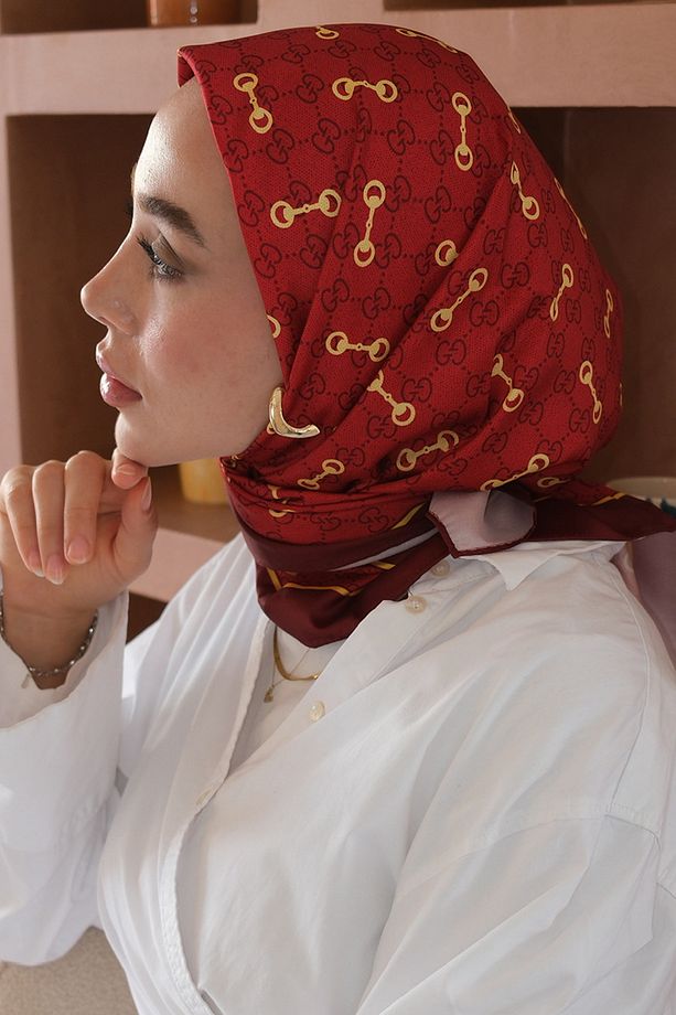 Kelepçe Desen Twill Eşarp - 4