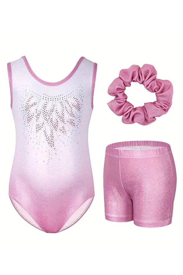 Pink Stones Gymnastics Swimsuit Ballet Gymnastics Outfit