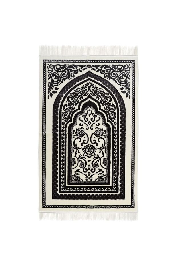 سجادة صلاة - أبيض ورمادي - 1