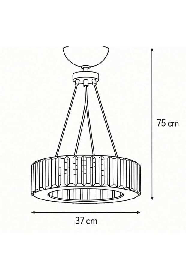 Lüx Elmas 37 Cm Krom Avize - 4