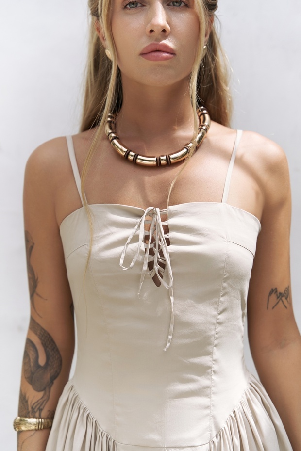 Φόρεμα Narissa Strap Midi Stone - 6