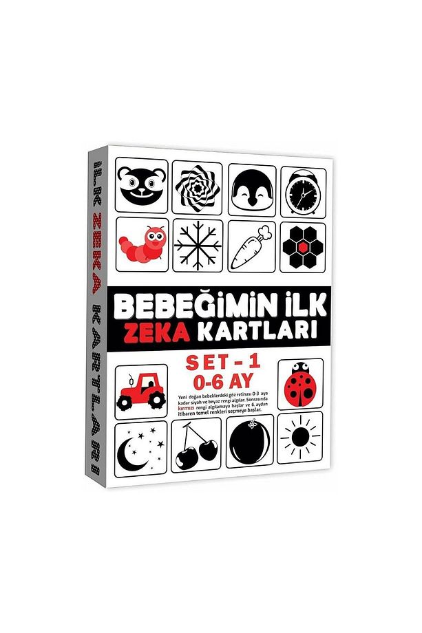 Eğitici Bebeğimin İlk Zeka Kartları Set-1 - Bebekler İçin Resimli İlk Aktivite Zeka Kart Seti 0-6 Ay - 3