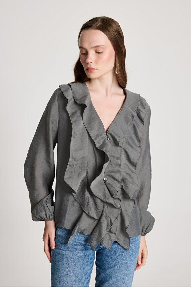 Esmee Ruffle Μπλούζα Anthracite - 6