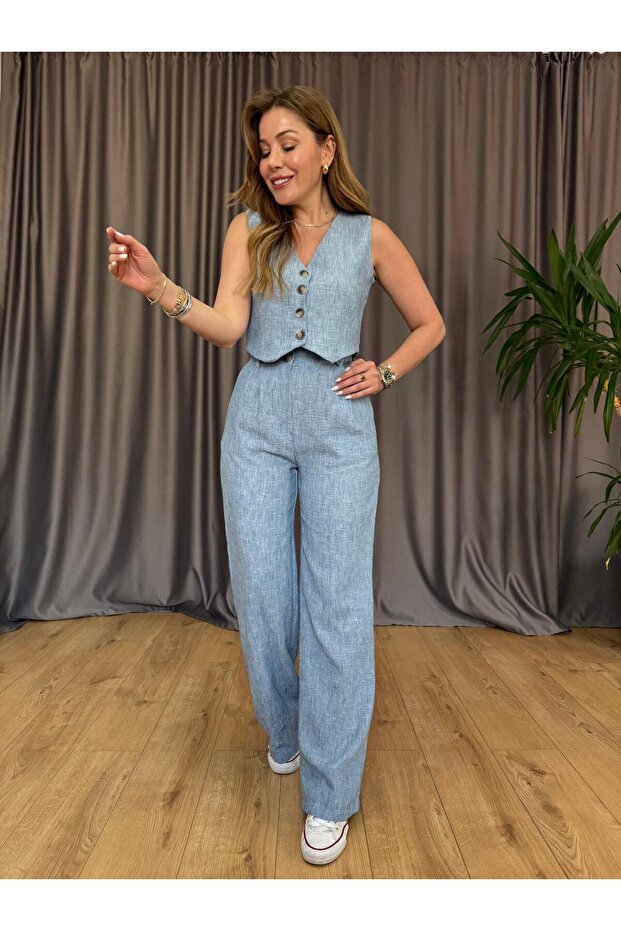 Blue Flared Suit - 5