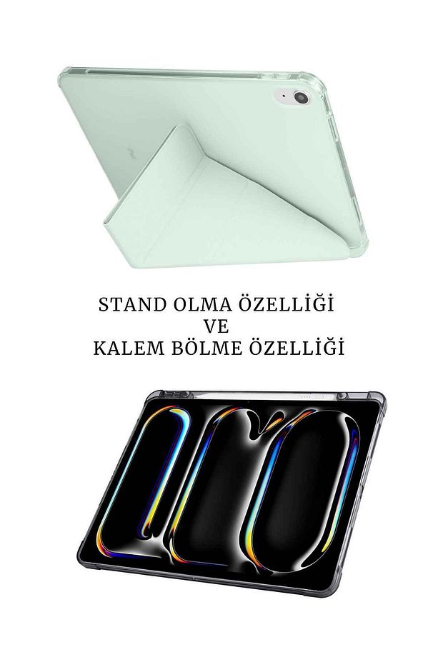 iPad A16 11. Nesil ve 10. Nesil A3355 A2757 Uyumlu Tablet Kılıfı Tablet Kalemi Ekran Koruyucu Set - 2