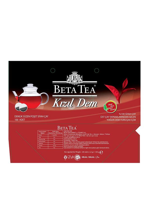 Beta Kızıl Dem Türk Çayı Demlik Poşet 100 X 3,2 gr - 6
