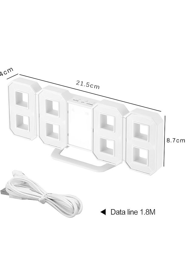 3D Yeni Nesil Dekoratif Dijital Saat Masa Duvar Çalar Saati Takvim Termometre - 2