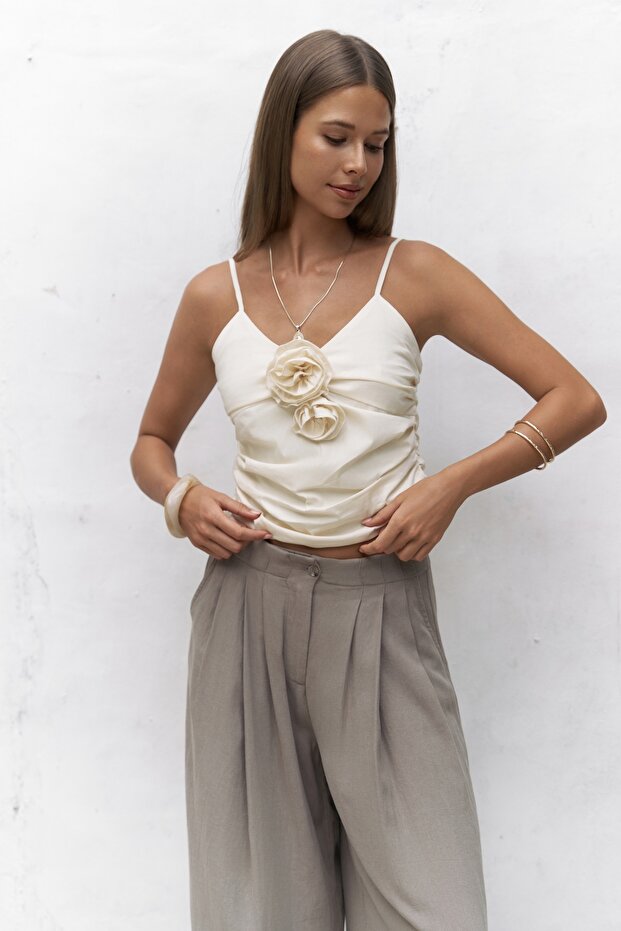 Tia Rose Detail Yellow Crop