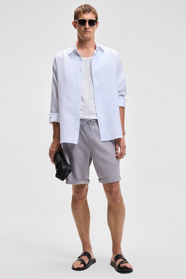 YOURI Erkek Beli Lastikli Arka Tek Cepli Relaxed Fit Lila Şort - 5