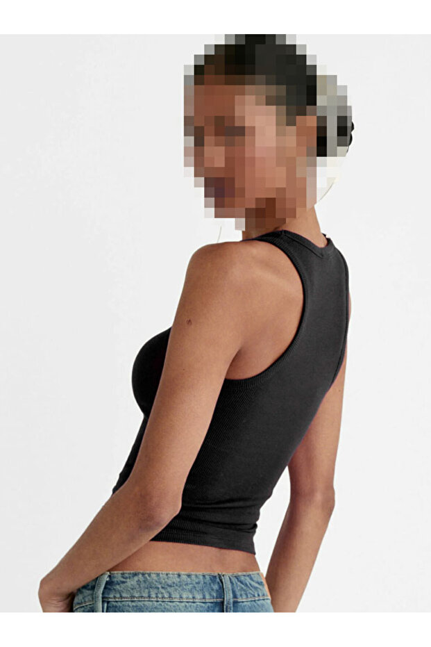 Kadın Atlet Fitilli Görünümlü Geniş Askılı Basic Atlet 2 li adet - 2