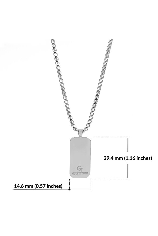 GT Collection, Pánský stříbrný náhrdelník s obdélníkovým přívěskem s energetickými kameny LAPIS LAZULI, univerzální velikost - 4