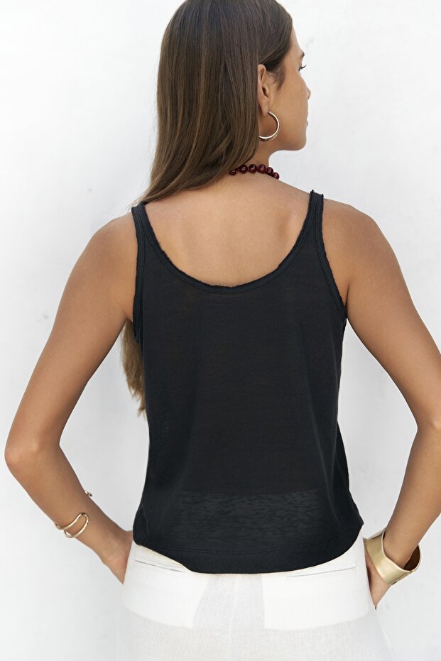 Salnor Basic Siyah Crop - 7