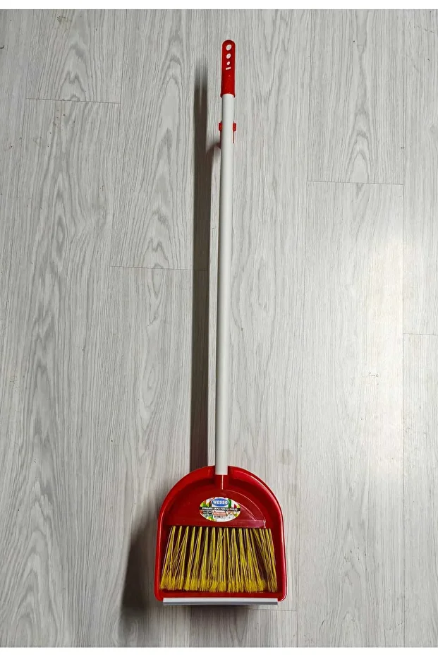 3Pcs Dynamic Handle Brush Dustpan Red Pyramid Cabin Dustpan Brush - 6