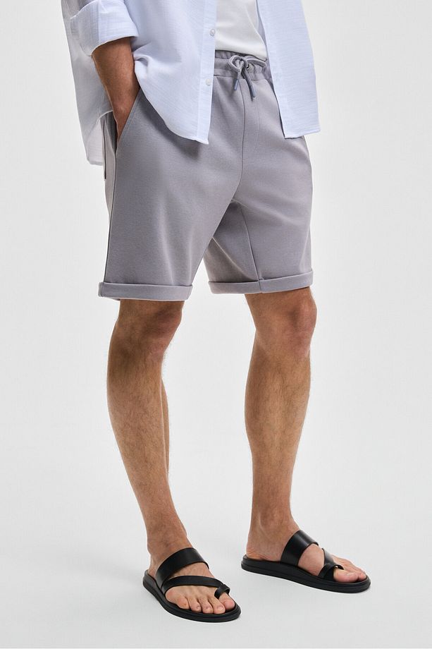 YOURI Erkek Beli Lastikli Arka Tek Cepli Relaxed Fit Lila Şort - 2