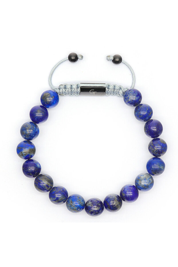 Pánský náramek GT Collection s jedním korálkem a energetickými kameny LAPIS LAZULI, univerzální velikost a nastavitelná šňůrka - 6