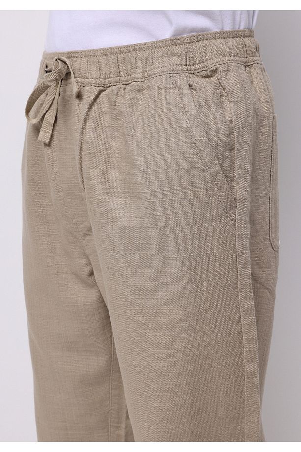 Regular Fit Orta Bel Uzun Paça Erkek Bej Pantolon - 5