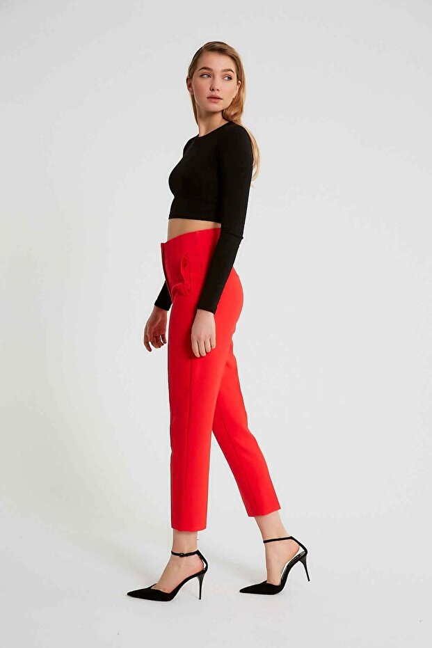 Cepli Kumaş Pantolon - 2