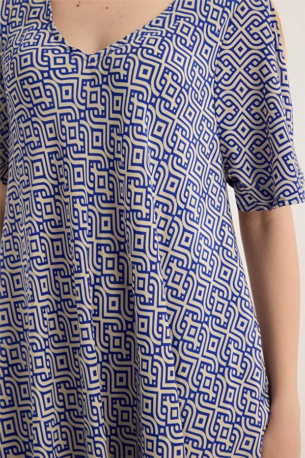 Geometric Patterned Dress - 4