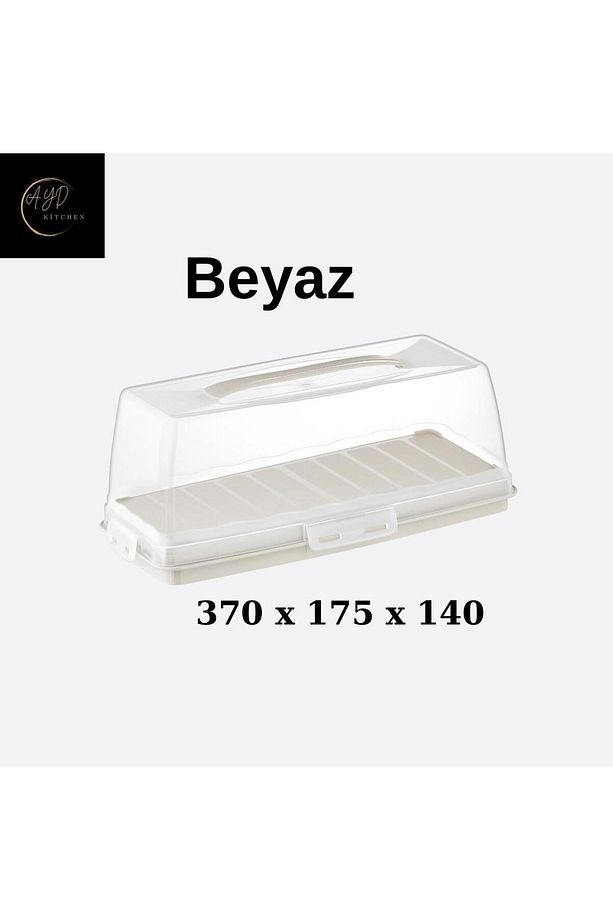 Baton Kek Taşıma Saklama& Sunum Kabı Saplı Ve Kilitli Kek Fanus Taşınabilir 1 Adet - 1