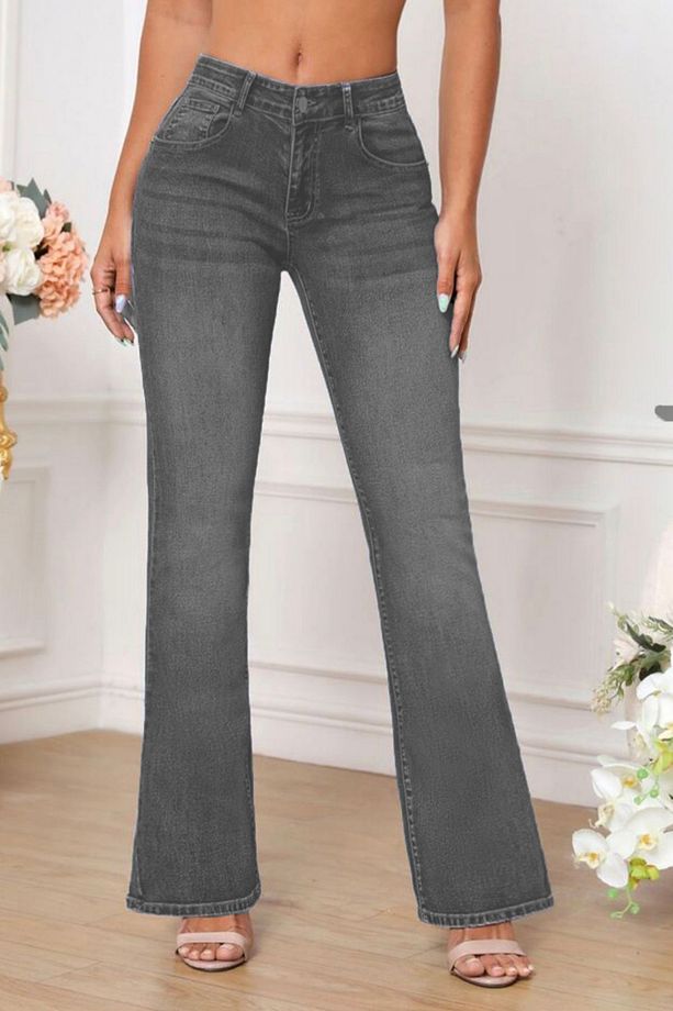 Yüksek Kalite Kadın 5 Cep Düşük Bel İspanyol Paça SkinnyFit Esnek Jean Pantolon C619-Açık - 4