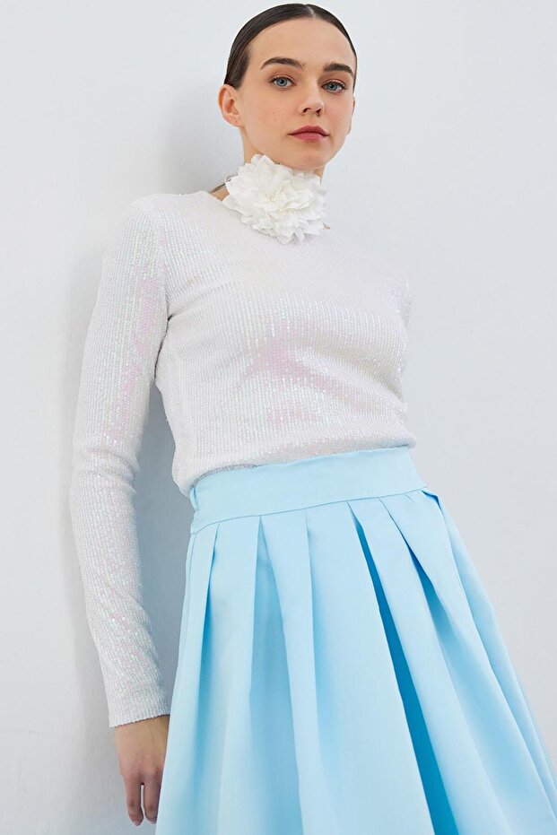 Payet İşlemeli Bluz Hologram - 3