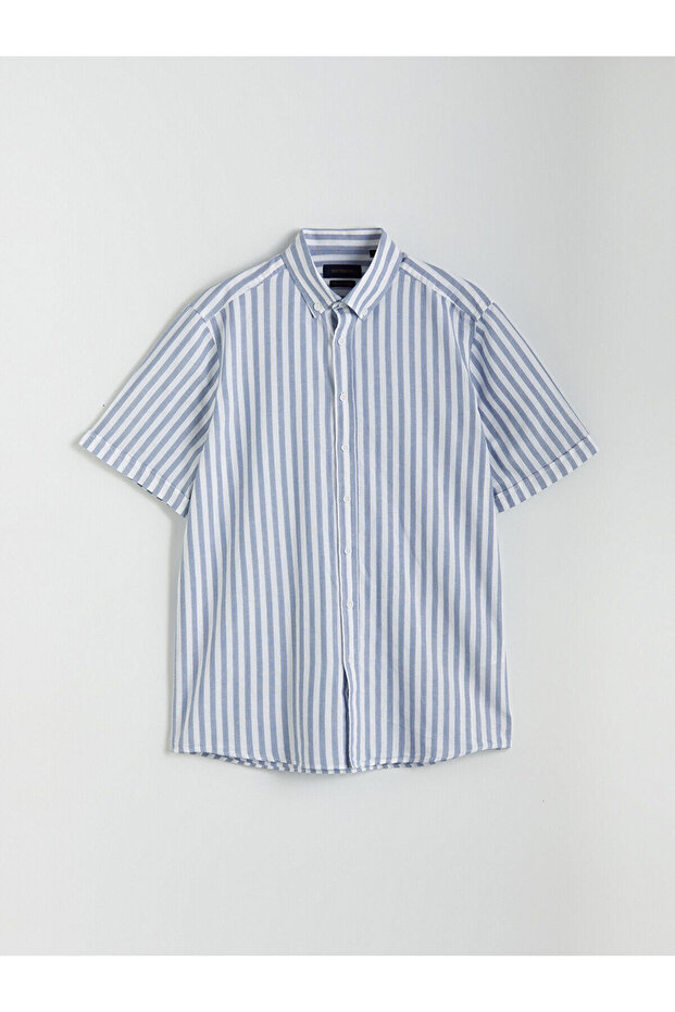 Regular Fit Short Sleeve Striped Men's Shirt