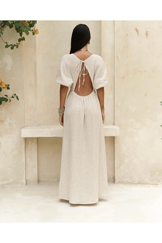 Keten Elbise - 3