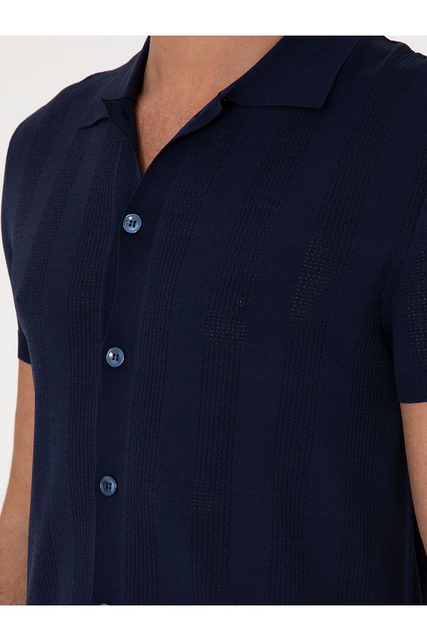 Lacivert Regular Fit Kısa Kollu Triko Hırka 50300812-VR033 - 7