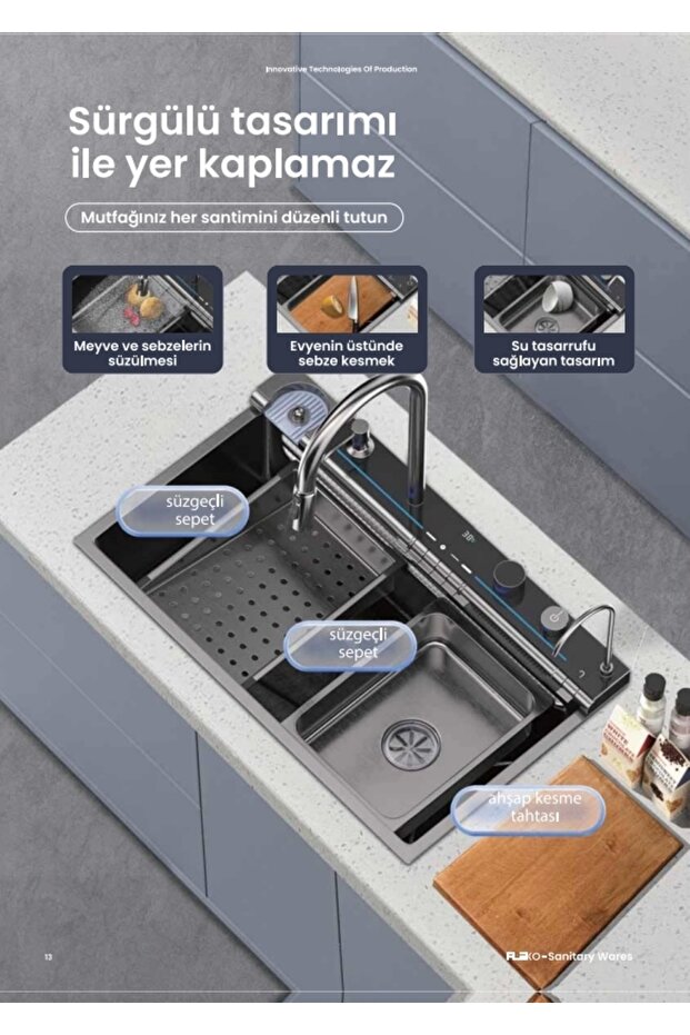 Ankastre Mutfak Seti Lıght Teknolojik Evye Seti - 8