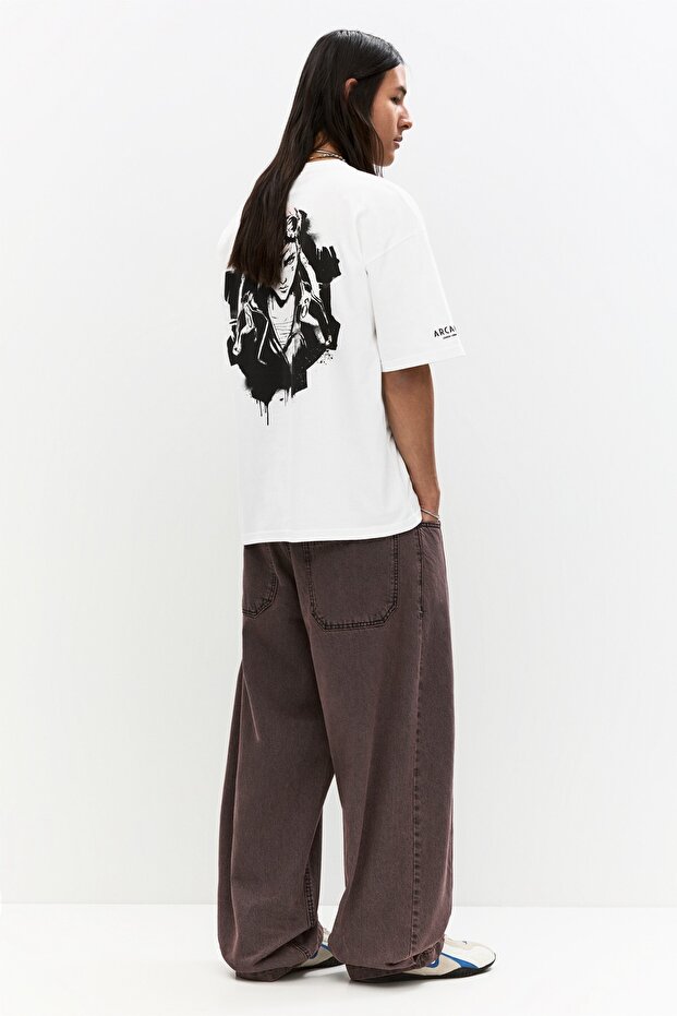 Arcane baskılı t-shirt - 4