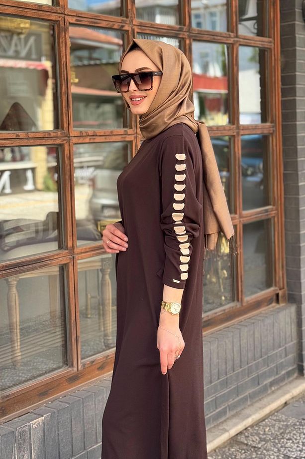 İNVEE Elbise 7066 Kahve - 3