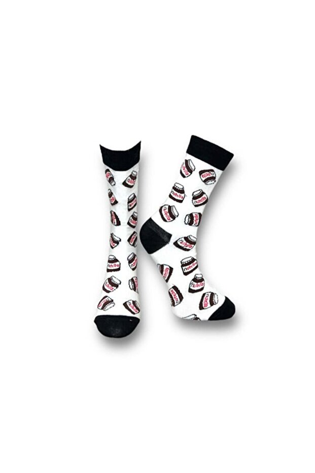 جوارب بتصميم نوتيلا بيضاء - 1