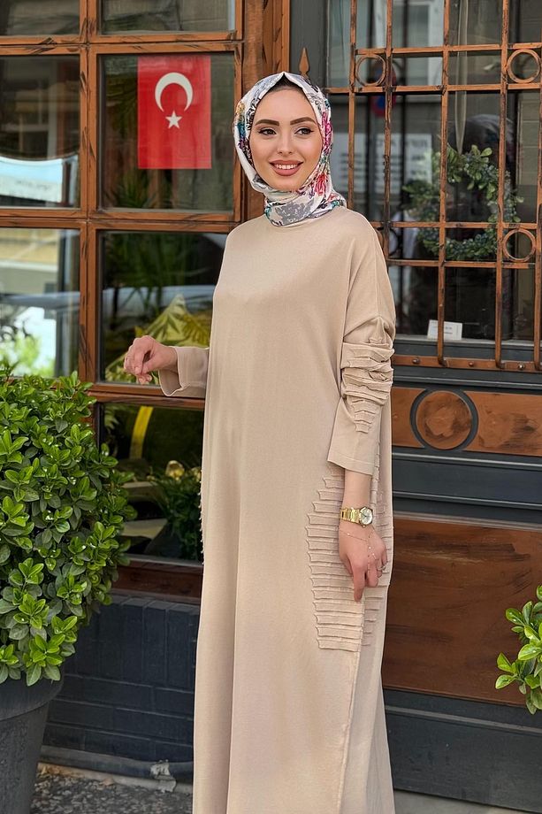Triko Elbise 7060 Camel - 3