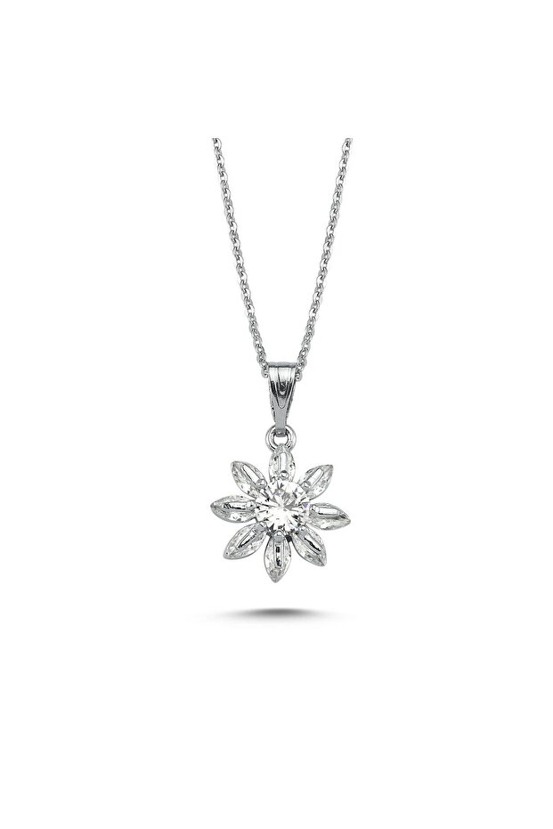 Flower Model Women's Necklace with Zircon Stone bbk09