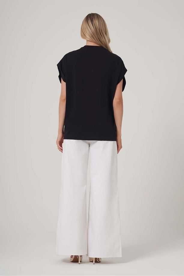 Oversize Sıfır Yaka Tshirt - 3