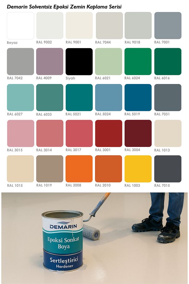 Epoksi zemin kaplama set (40 kg epoksi + 18 kg astar + 8 kg sıvı cam) - 2