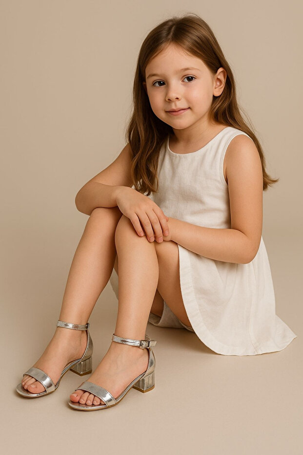 Silver Children's Evening Dress Shoes