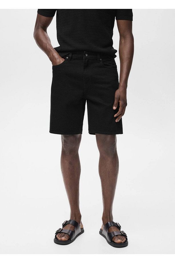 Regular fit jean bermuda şort - 1