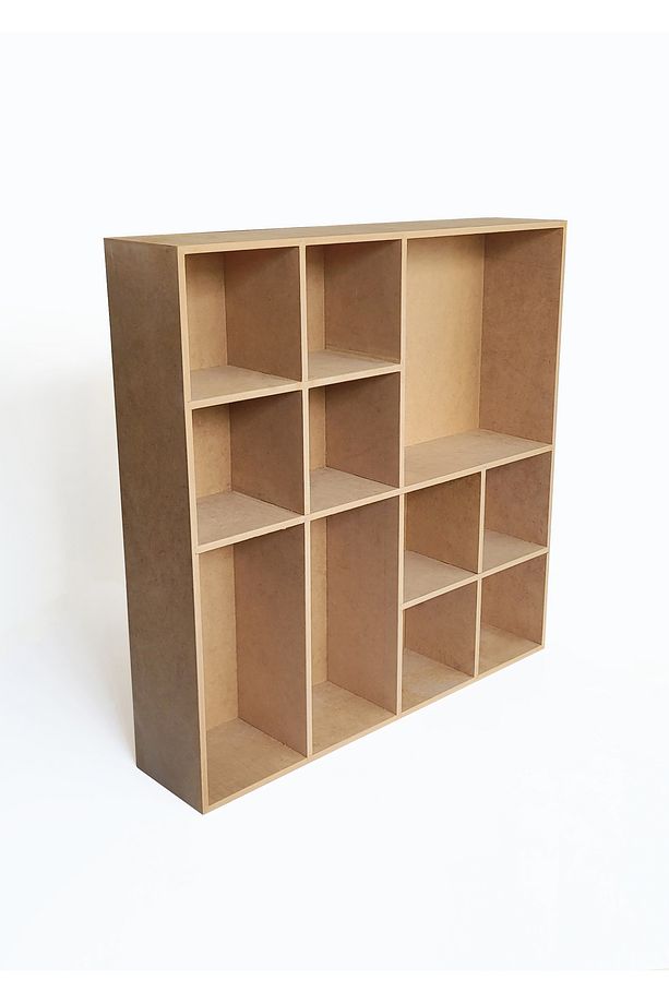 Ham Mdf, Boyanabilir, Kupa Bardak rafı, Mutfak Rafı, 11 bölmeli raf, terek, baharatlık - 2