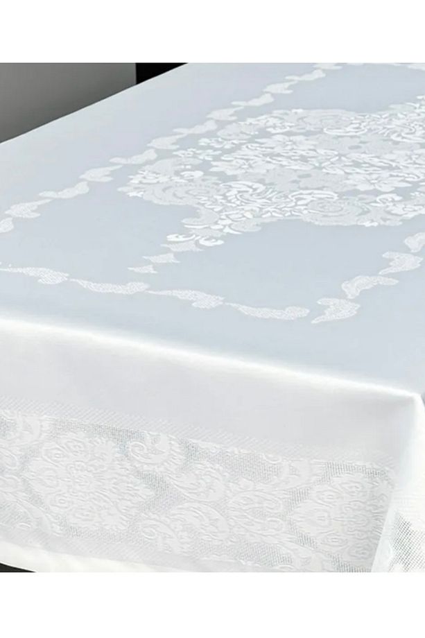 Jumbo jakar polyester sıvı geçirmez pano desen lüks leke tutmayan kumaş masa örtüsü - 1
