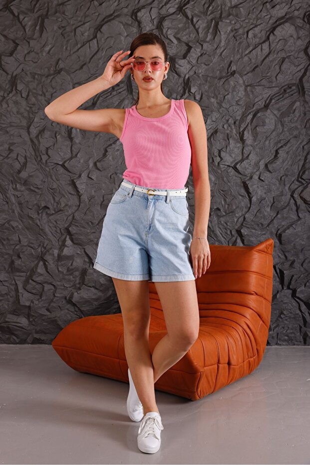 Kadın Fitilli Kalın Askılı Basic Atlet - 8