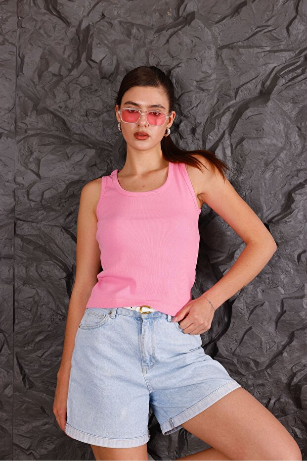 Kadın Fitilli Kalın Askılı Basic Atlet - 9