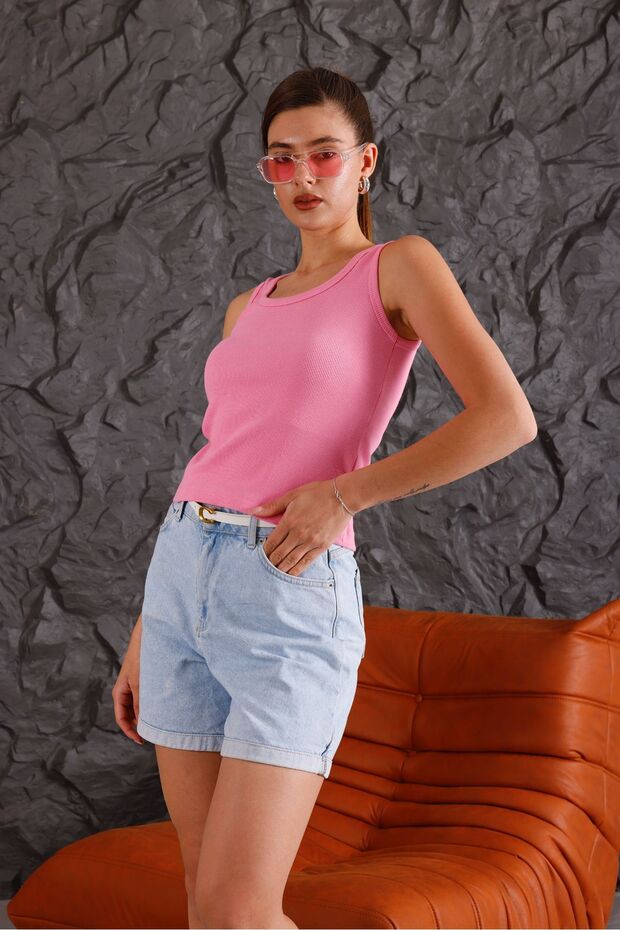 Kadın Fitilli Kalın Askılı Basic Atlet - 6