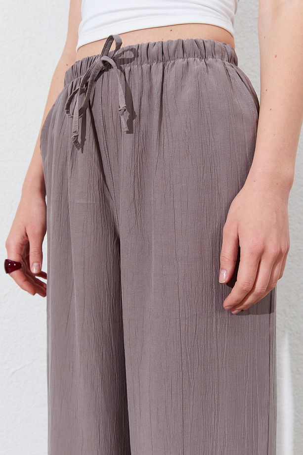 Beli Lastikli Palazzo Modal Pantolon - Vizon | Mkes661832-1 - 4