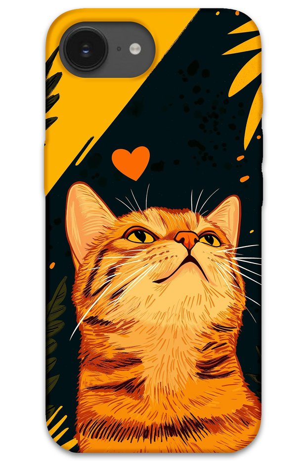 iPhone 16E Compatible Cat Pattern Phone Case + Screen Protector - 5783