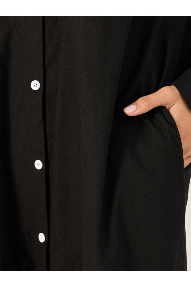 فستان ماكسي سادة بأزرار - 4