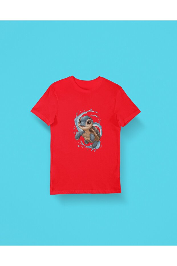 Children's -Caretta- Transfer Printed Round Neck Short Sleeve T-Shirt