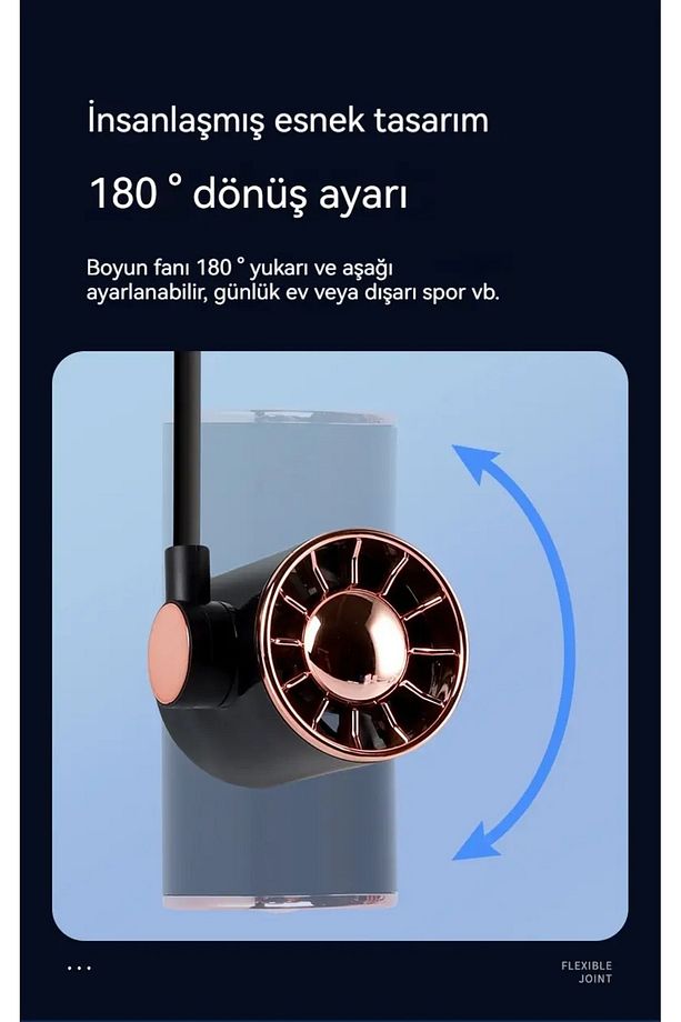 Mini Fan USB Tembel Asılı Boyun Katlanabilir Taşınabilir Küçük Fan Uzun Ömrü Turbo - 5