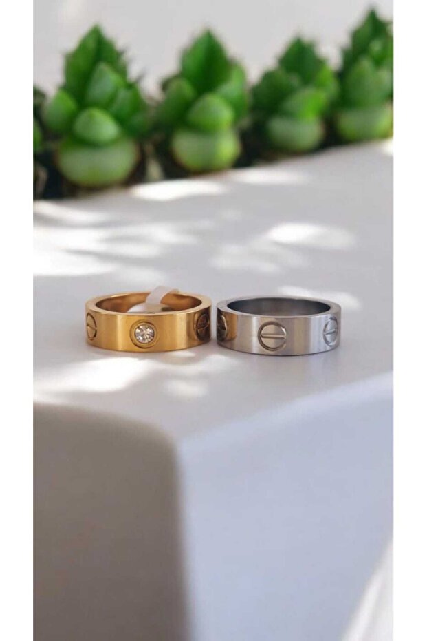 Stainless Steel Cartr Ring Silver Color